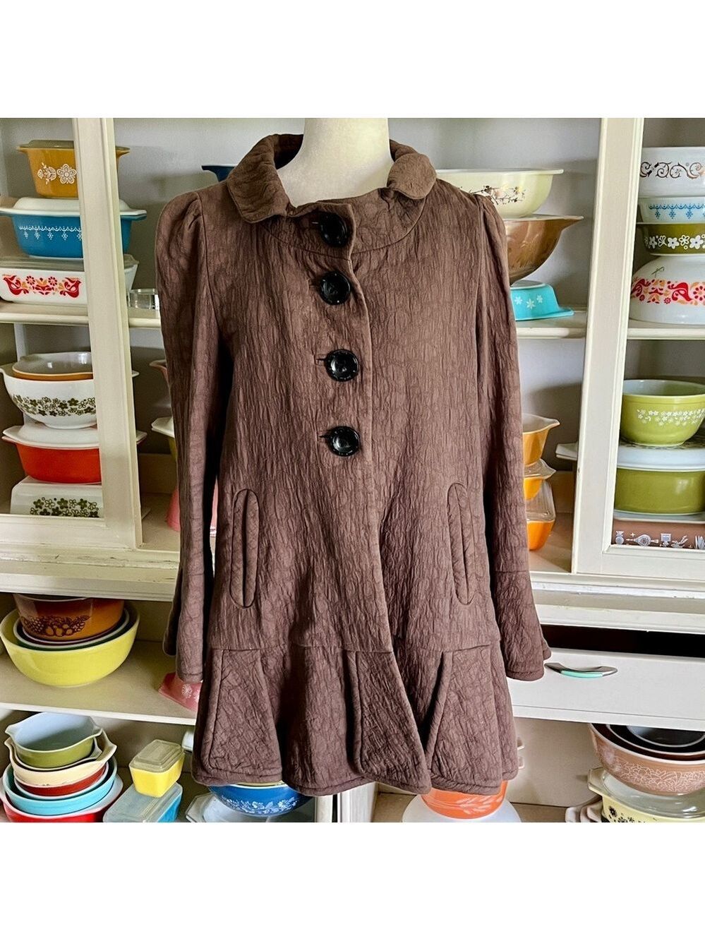 An Ren Brown Textured Jacket - Size Small